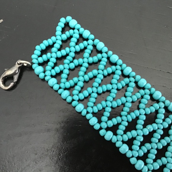 Excellent Sweet turquoise seed bead choker - Picture 3 of 4